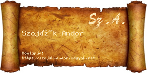 Szoják Andor névjegykártya