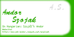 andor szojak business card